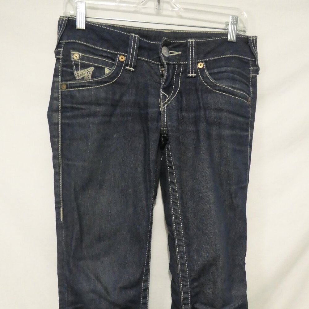 TRUE RELIGION BRAND JEANS | size 26 | Classic Dark Blue Straight Leg Denim Jeans - Picture 6 of 16